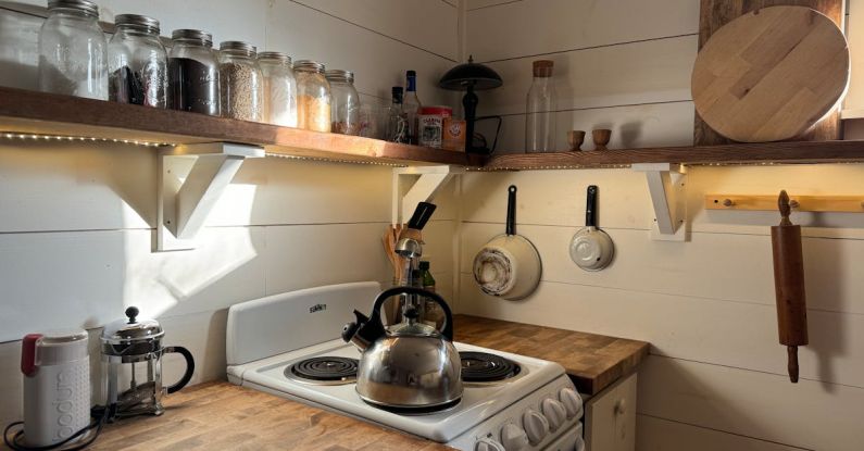 Upcycling Furniture - A kitchen with a stove and a sink